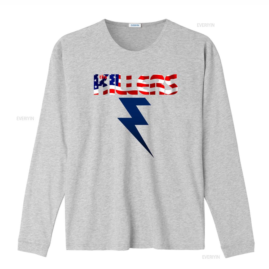 The Killers American Flag Design Bolt T Shirt for Men and Official Merch vintage Washed Comfortable Top For Everyday Wear