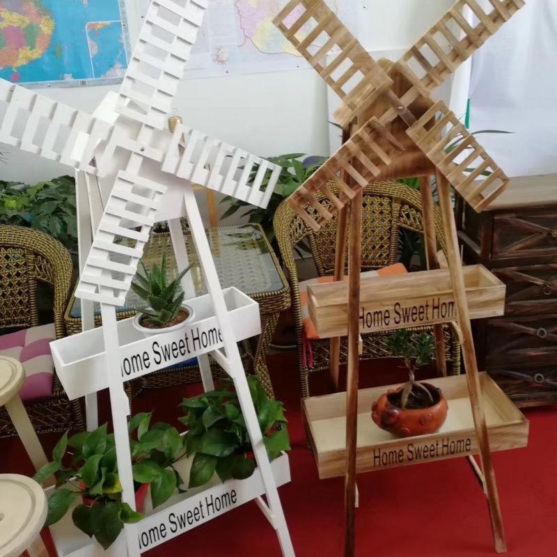 Белый садовый ветряк с шелковыми цветами - Идеально подходит для свадеб или праздничных подарков