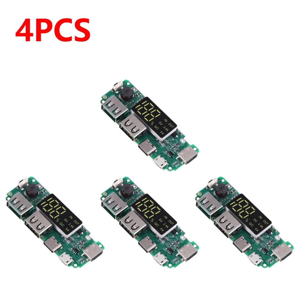 1-10 шт. Мини-модуль зарядки 18650 со светодиодом, двойной USB 5V2.4A 2A /1A, Micro/Type-C USB, плата зарядного устройства для литиевых батарей Power Bank
