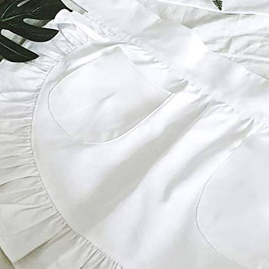 Yousheng женский костюм горничной фартук белый фартук с оборками и карманами кухонный фартук для приготовления пищи выпечки гриля