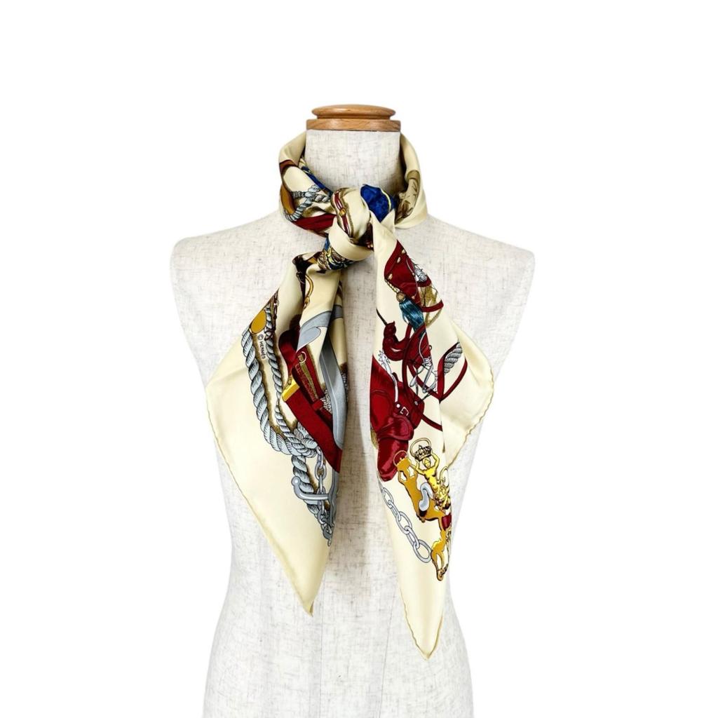 HERMES MUSEE (Museum) scarf white Women Calle 90 used