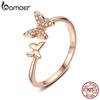 BAMOER кольцо из 100% серебра 925 пробы и циркона, новое кольцо с бабочкой и феей для женщин, ювелирные изделия из стерлингового серебра