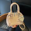 Solid Color Simple And Versatile Portable Shell Bag Women'S Light Luxury Niche High-End Shoulder Messenger Bag