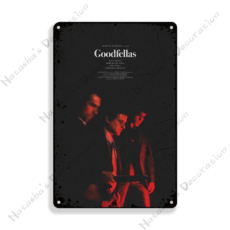 1990 Американский фильм Славные парни Винтажный постер Металлическая жестяная табличка Ржавые металлические таблички Домашний бар Металлическая плакетка Гараж Индустриальный декор