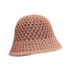 Women Basin Hat Hollow Breathable Sun Protection Fisherman Hat Solid Color Dome Short Brim Anti-UV Bucket Hat