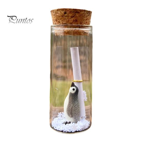 Penguin Message In A Bottle Gift Romantic Handwritten Letter Snowflake Penguin In Glass Bottle for Mother's Day Anniversary Valentine's Day Gift