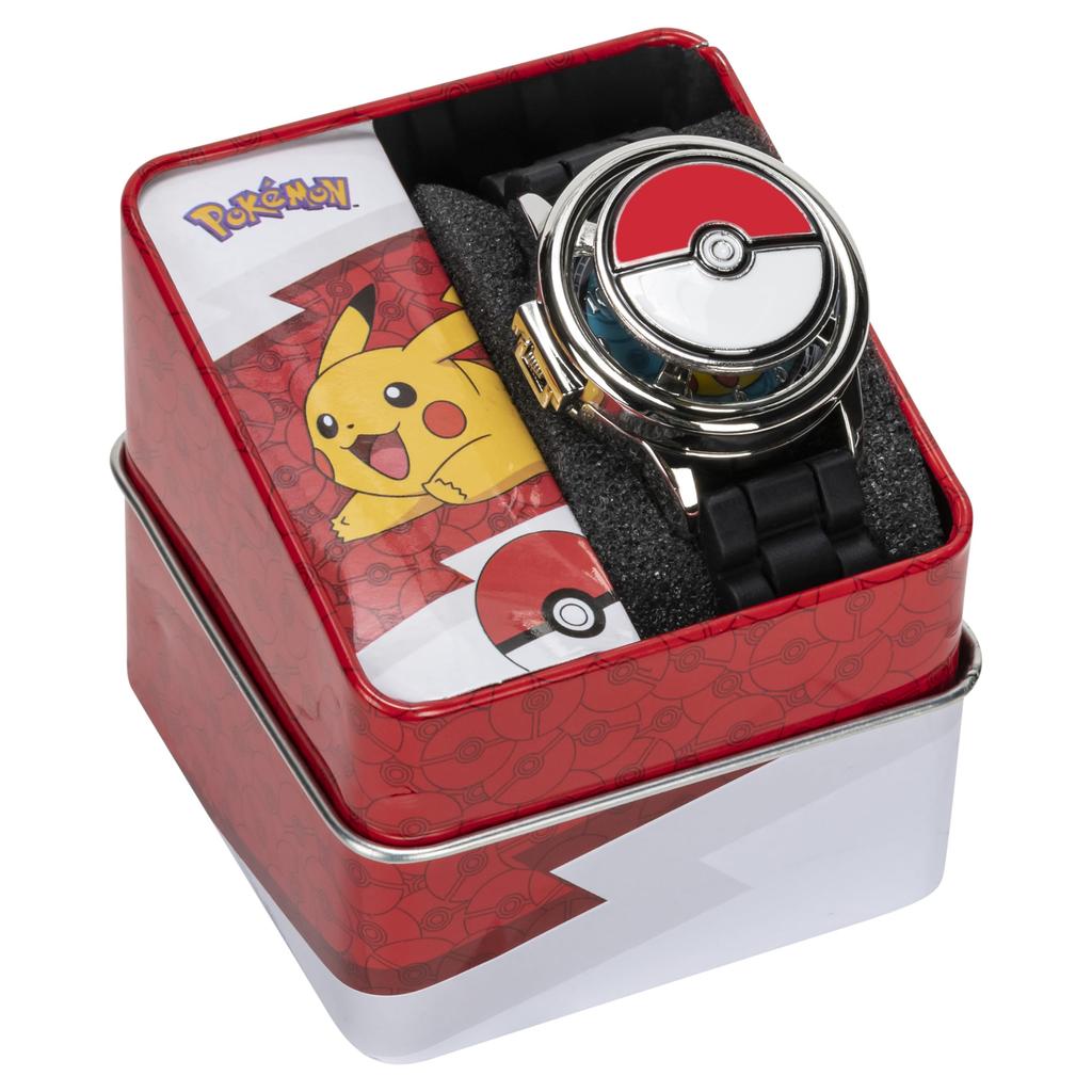 Повседневные часы Pokemon Quartz Metal Silicone Black Mens & (Номер модели POK9025)