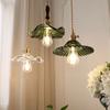 Nordic Simple Glass Bedroom Restaurant Bar Guesthouse Porch Single Head Green Lotus Lotus Leaf Chandelier