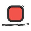 ABS Diving Lens Filter with Rope for GoPro 8 Action Camera Waterproof Shellred