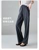 Elastic waist tie casual wide leg pants for women in summer 2025, thin, loose, versatile, slimming and floor length pants