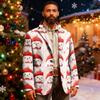 Men's Ugly Christmas Corduroy Warm Pocket Suit Jacket Cardigan Men's Casual Suit