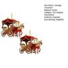 2 Pcs Carriage Christmas Ornament Horse with Sleigh Carriage 2D Acrylic Xmas Tree Ornament for Winter Home Decor