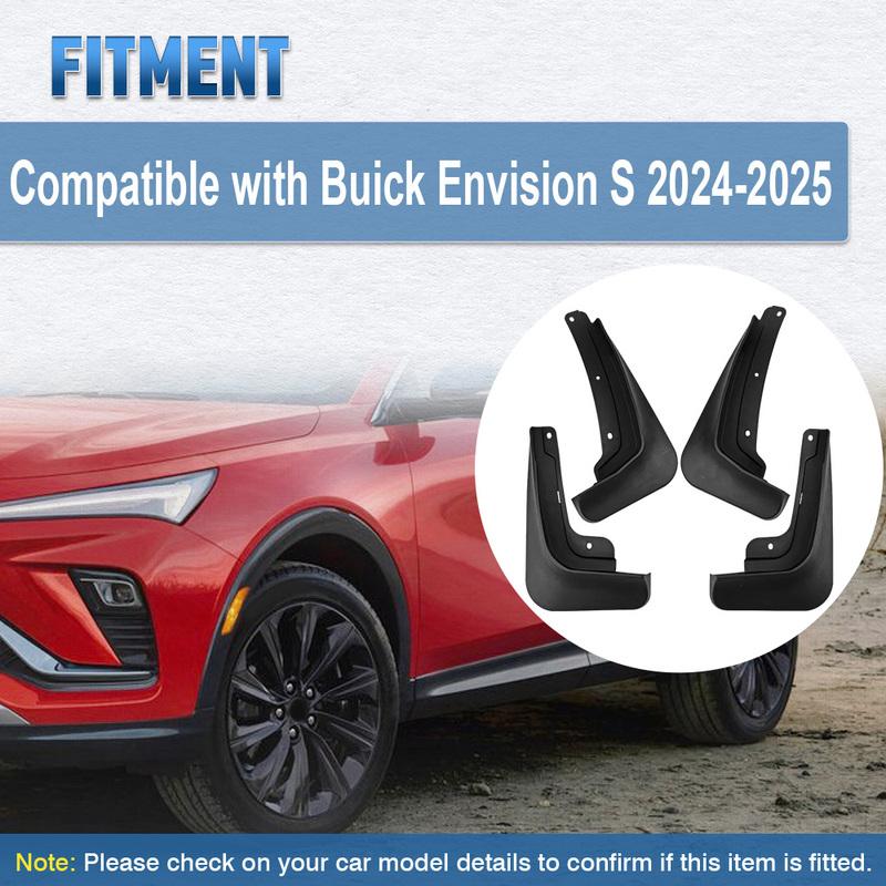 Черный для Buick Envision S 2024-2025 Брызговики крыльев PP Защита от грязи Брызговики Передних и задних колес Крыло