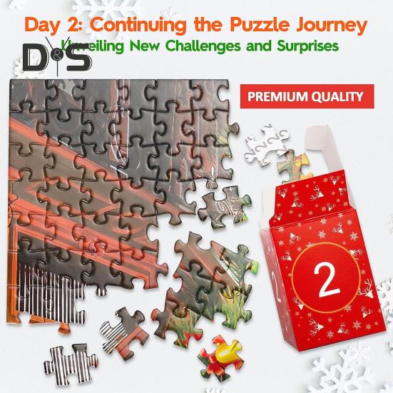 Christmas Advent Calendar Puzzle 1000 Christmas Countdown Jigsaw Puzzle Winter Santa Snowman Holiday Ornament