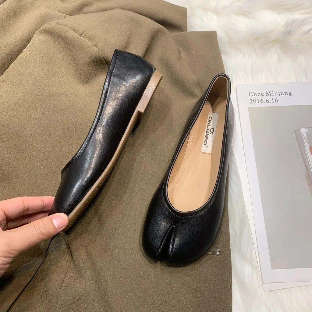 Женская летняя обувь на плоской подошве, желтые туфли для женщин 2024 года, плоские, с круглым носком, обычные, кожаные, повседневные, шикарные, распродажа, E Slip Young A