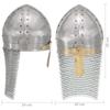 VidaXL Antique Crusader Knight Helmet for LARP Silver Steel