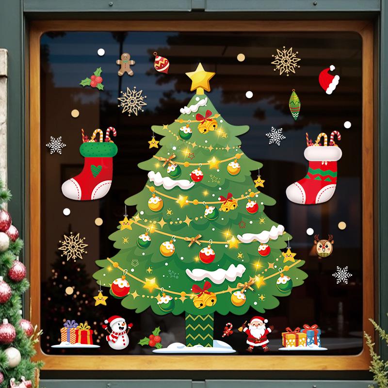 Рождественские наклейки на окно Дед Мороз