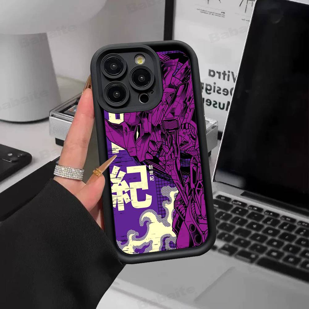 Классический аниме чехол для телефона E-evangelion для iPhone 17 16 15 14 13 12 11 Pro Max Mini Plus Мягкая задняя крышка из ТПУ