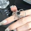 Niche Design Sense Light Luxury Cold Wind Spider Combination Black Gemstone Ring Women'S Personality Fashion Open Ring