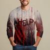 Men's Halloween Print Raglan Dralan Three-quarter Sleeve Casual Top
