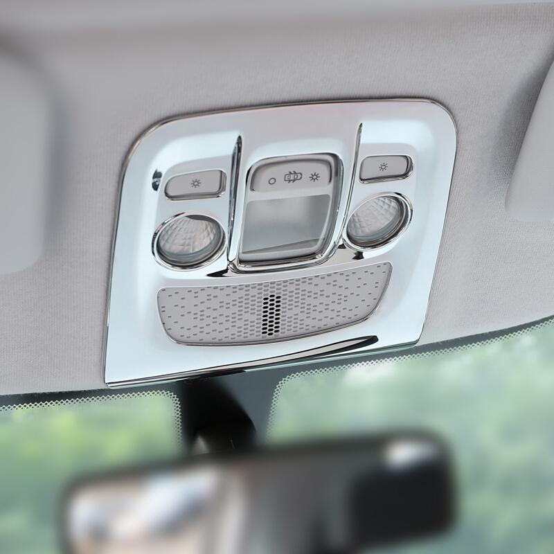 ABS хром для Peugeot 2008 2014 15 16 2017 автомобильные аксессуары передняя и задняя лампа для чтения лампа кнопка управления рамка панель крышка