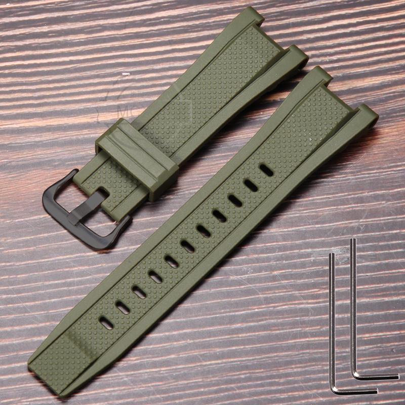 Аксессуары для часов со смоляным ремешком для Casio GST-210 GST-S130 S110 S100 W130L W100 W110 Мужской водонепроницаемый ремешок с петлей из нержавеющей стали