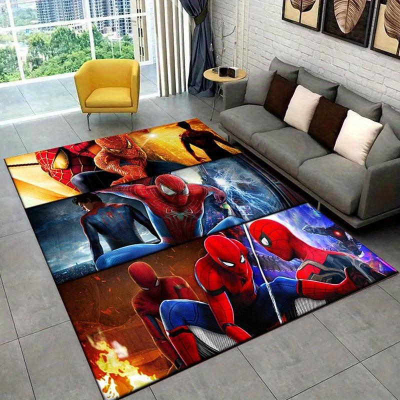 1pc Spider-Man Pattern Area Rug Soft Flannel Floor Mat for Living Room,Office,Bedroom and Carpet,Sofa Coffee Table Floor Mat