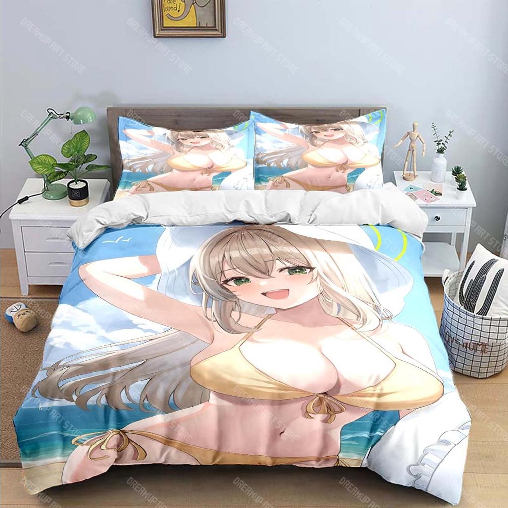 Модные Сексуальные Аниме Принт Комплекты Постельного Белья Постельные Принадлежности Комплект Пододеяльник Комплект Одеяла Комплект Постельного Белья Подарок для Взрослых