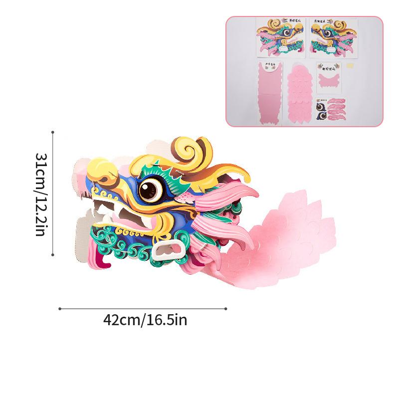 Chinese New Year Dragon Dance Decoration Paper Dancing Dragon Chinese Wedding Hand Held Toys 3D Paper Dragon Photo Props