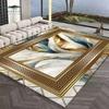 Золотой Абстрактный Роскошный Ковер для Спальни Ковры Большой Площади Прикроватные Ковры для Гостиной Мягкий Фланелевый Коврик для Отдыха Декорация
