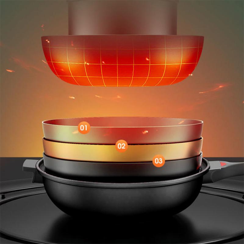 Maifan Stone, антипригарная сковорода вок с микродавлением, бытовая сковорода для приготовления пищи, многофункциональная газовая плита, индукционная плита, общая