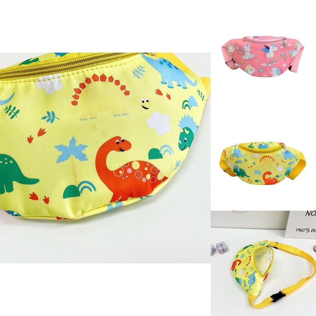 Милая детская поясная сумка с единорогом, мультяшная сумка через плечо с динозавром, нейлоновый материал, легкая и защищенная от краж