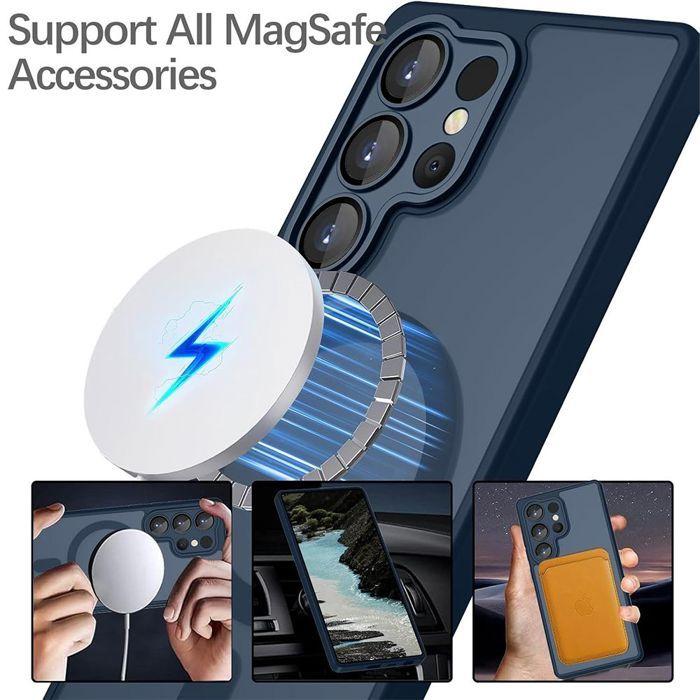Coque Magnétique - BOOLING - pour Samsung Galaxy S26 Ultra - avec Protection Caméra - Bleu Marine