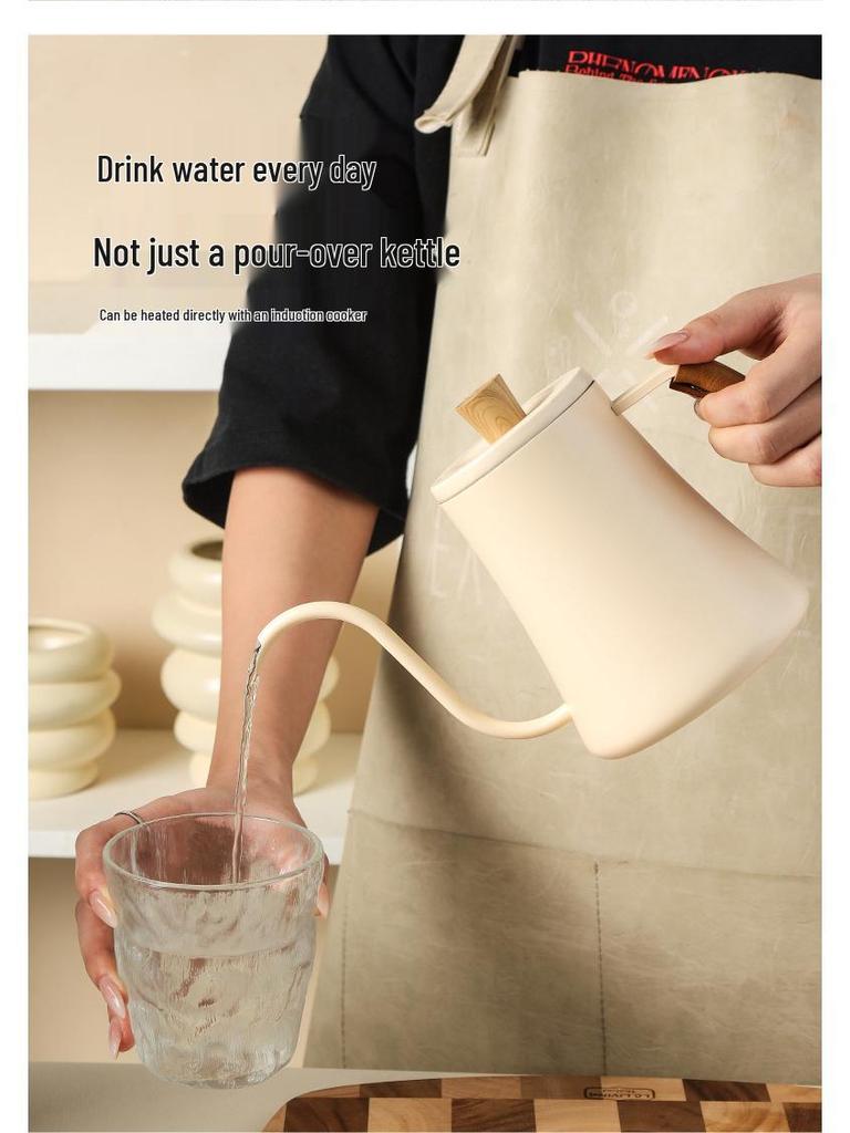 Gooseneck Drip Coffee Pour Over Kettle, 600ML Hanging Ear for Home Brewing