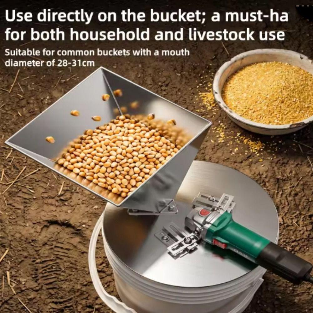 Modified Base Corn Grinder With Screen Feed Hopper Corn Crusher Grinding Funnel Corn Grinding