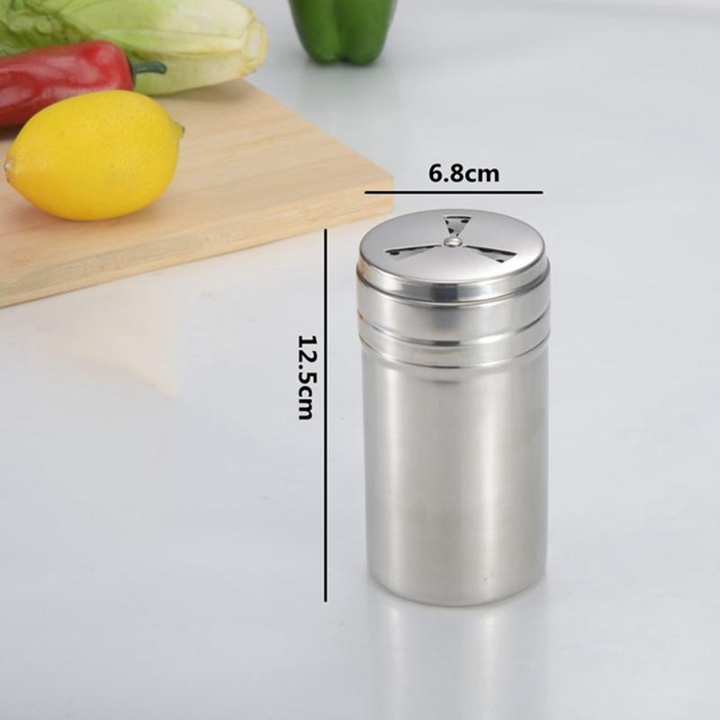Stainless Steel Pepper Bottle with Rotating Cover Seasoning Storage Can Spice Jar Salt Sugar Container Kitchen Tools