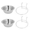2PCS Hanging Pet Bowl Stainless Steel Large Capacity Easy To Clean Dog Crate Water Bowl for Kennel