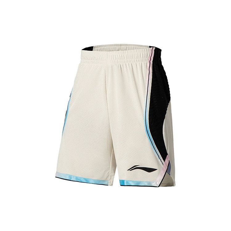 Li-Ning Профессиональная баскетбольная серия, дышащая майка без рукавов с эластичным поясом, шорты для баскетбола, мужская спортивная одежда, цвет Cloud-White AATS001-2
