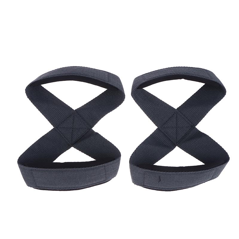 2Pcs Padded Figure 8 Straps Deadlift Weight Lifting Wrist Straps Anti-Slip Sport Fitness Power Lifters Workout Pull-Ups Straps