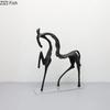 Минималистичная Черная Лошадь Чугунная Статуэтка Настольное Украшение Животное Металлическая Скульптура Украшения Креативные Поделки Лошадь Современный Декор Дома