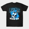 Мужская черная футболка с принтом Legends Never Die Темно-порошково-голубой Принт на бумаге для трансфера без вырезания Хлопковая футболка