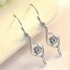 Shiny Drop Earrings for Wedding, Rhinestone Design for Women