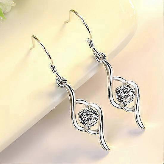 Shiny Drop Earrings for Wedding, Rhinestone Design for Women