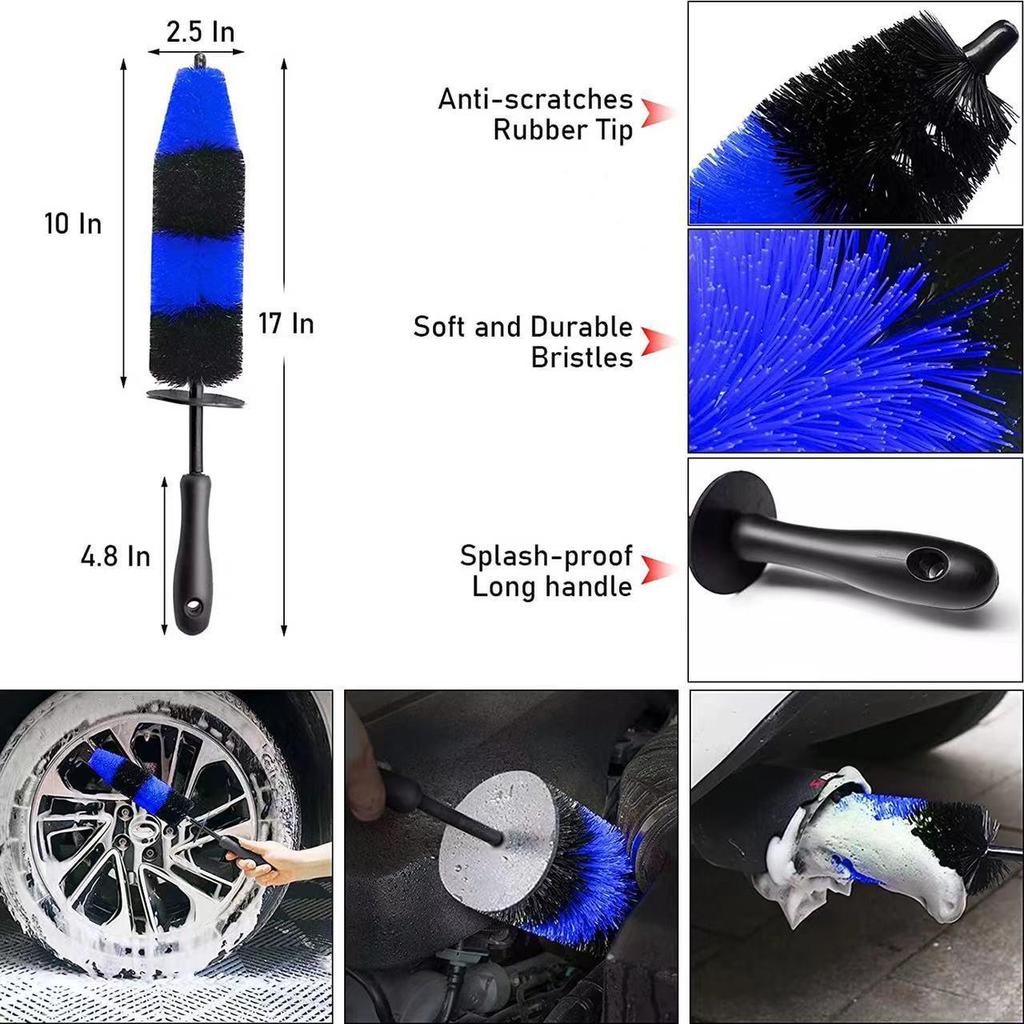 Electric Drill Car Cleaning Brush Set - Wheel Hub & Polishing Disc Brushes