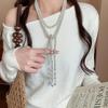 Длинное Многослойное Жемчужное Ожерелье для Женщин Цепочка-Ожерелье Цепочка для Свитера Ювелирные Аксессуары Роскошь