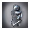 3D Visual Gold Silver Metal Figure Art Statue Canvas Painting Romantic Abstract Posters and Prints Wall Pictures Modern Home Decor for Living Room