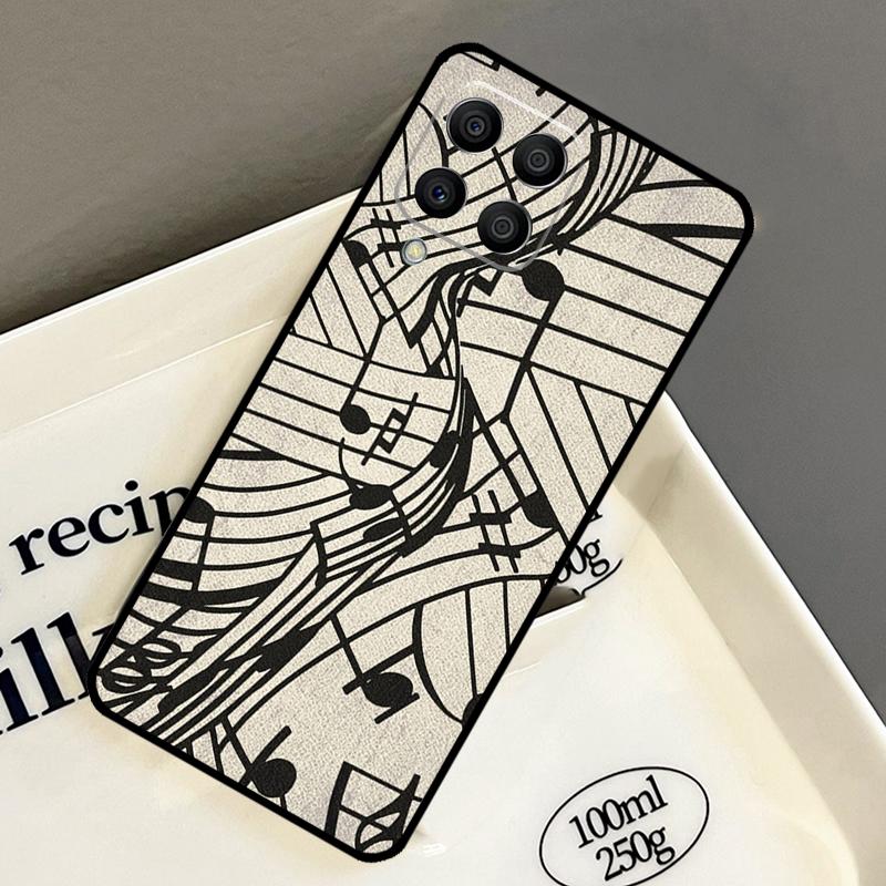 Music Score Musical Notes Case For Samsung Galaxy M32 M12 M52 M15 M35 M55 M31 M56 M36 M16 M06 M13 M33 M53 M14 M34 M54