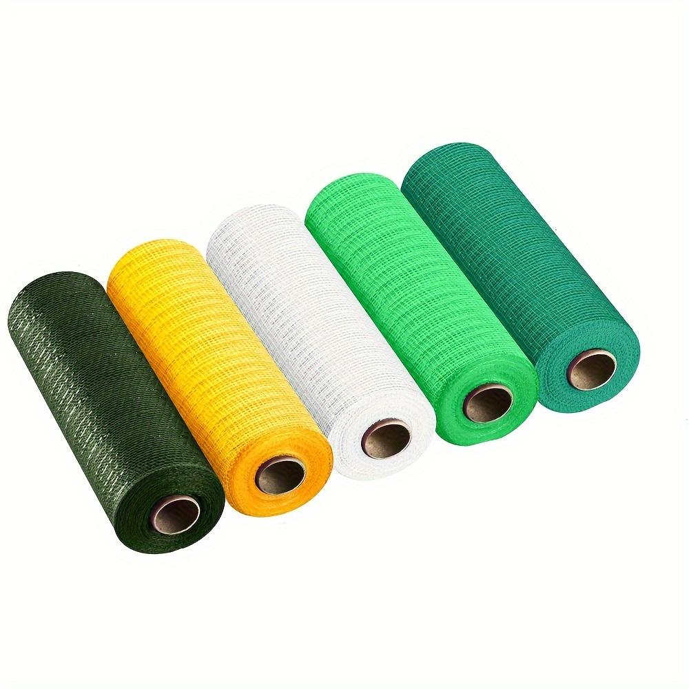 5pcs Deco Mesh 10 Inch X 30 Feet Decor Mesh Ribbon with Metallic Foil Deco Mesh Wreath Supplies Ribbon Mesh Roll