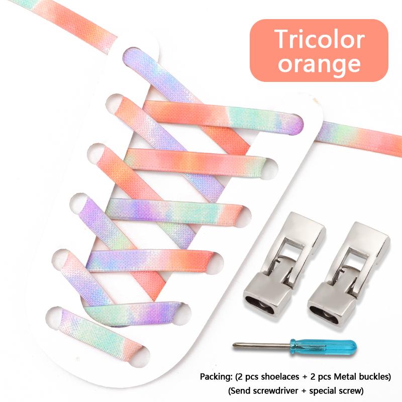 Красочные эластичные крестообразные шнурки без завязок кроссовки 8 мм шириной плоские без завязывания шнурки детские взрослые радужные резиновые шнурки