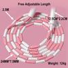 Оборудование Регулируемая сегментированная мягкая скакалка с бусинами Скакалка для прыжков Скакалка Фитнес-скакалка